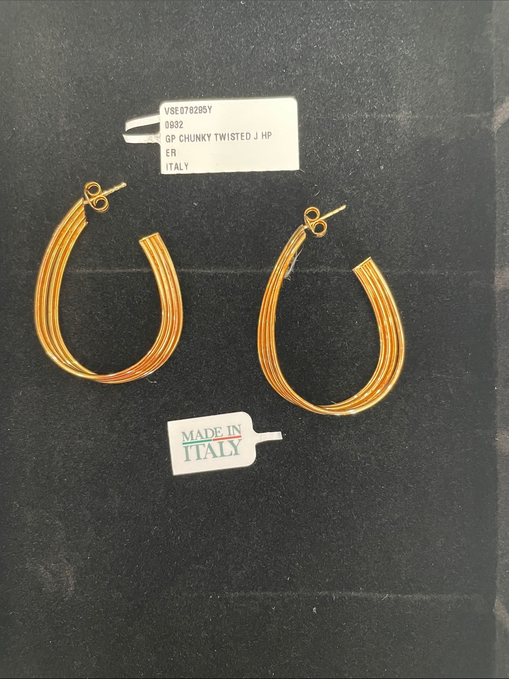 Gold Chunky Twisted Hoop Earrings - Made in Italy